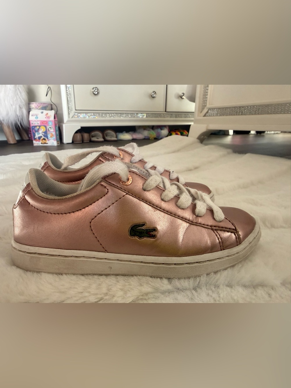 Lacoste Rose Gold Low-Top Sneakers toddler size 13